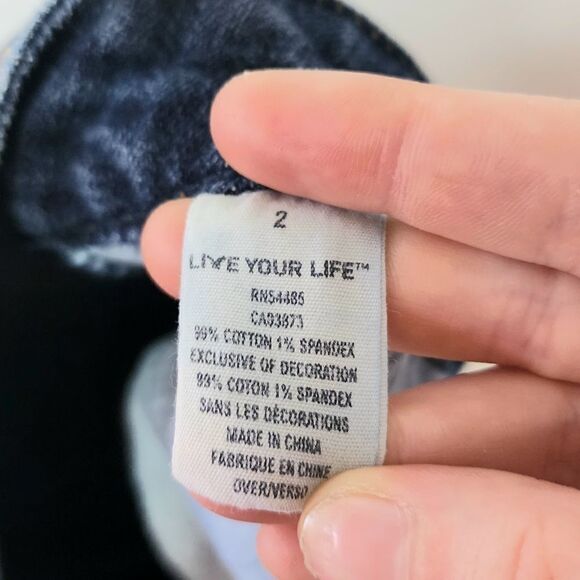 American Eagle stretch distressed denim jean women's size 2 cut off - Picture 7 of 8